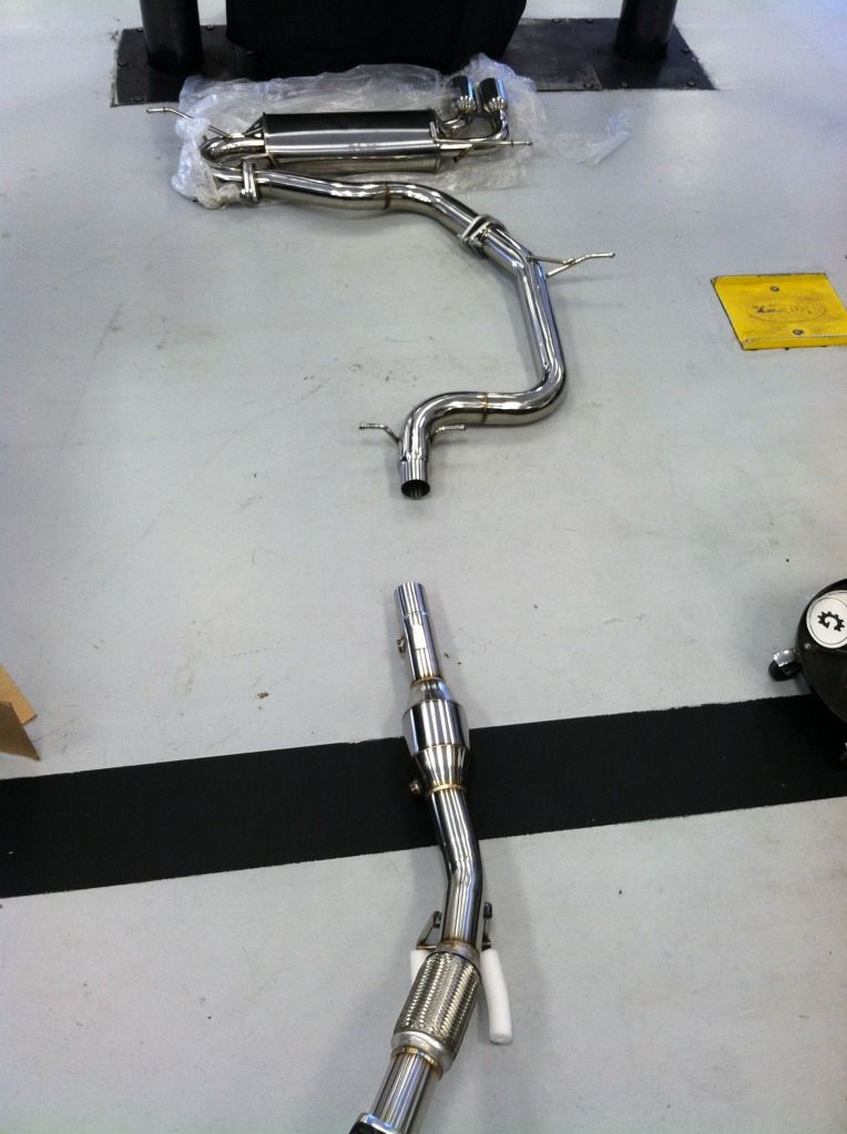 Installed eBay Neuspeed replica exhaust and Tsudo Downpipe (pic